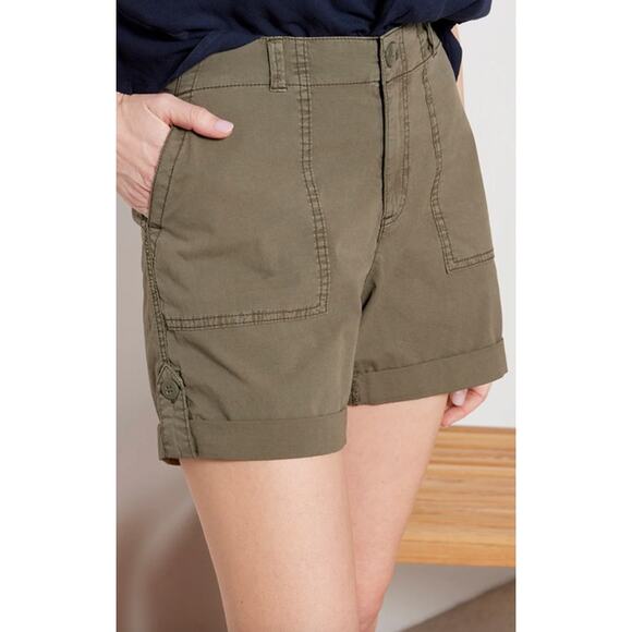 SANCTUARY Shorts Size 20W NEW Switchback Cuffed Short Olive Green - Picture 6 of 6